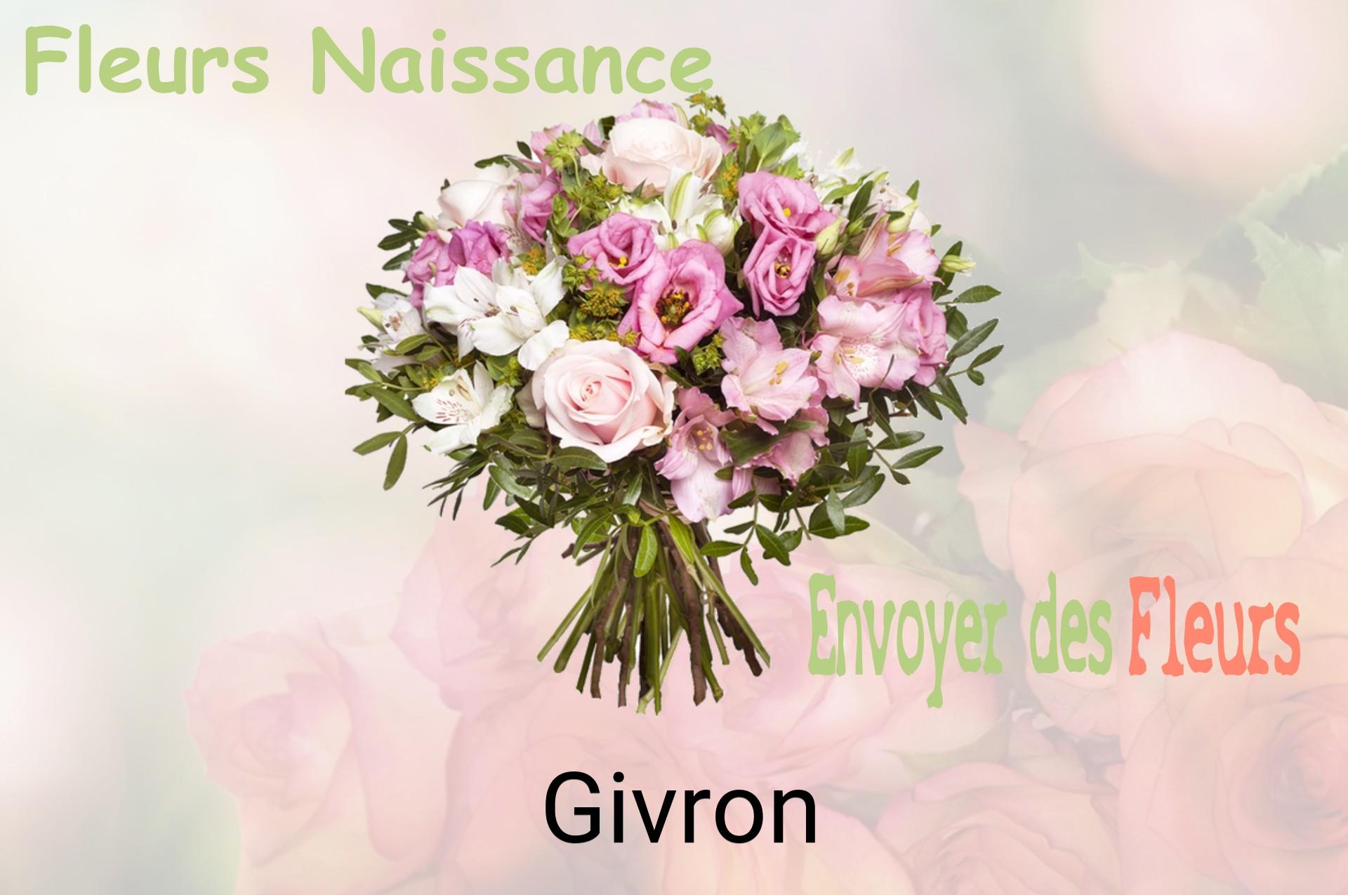 Bouquet de fleurs de naissance livré à Givron