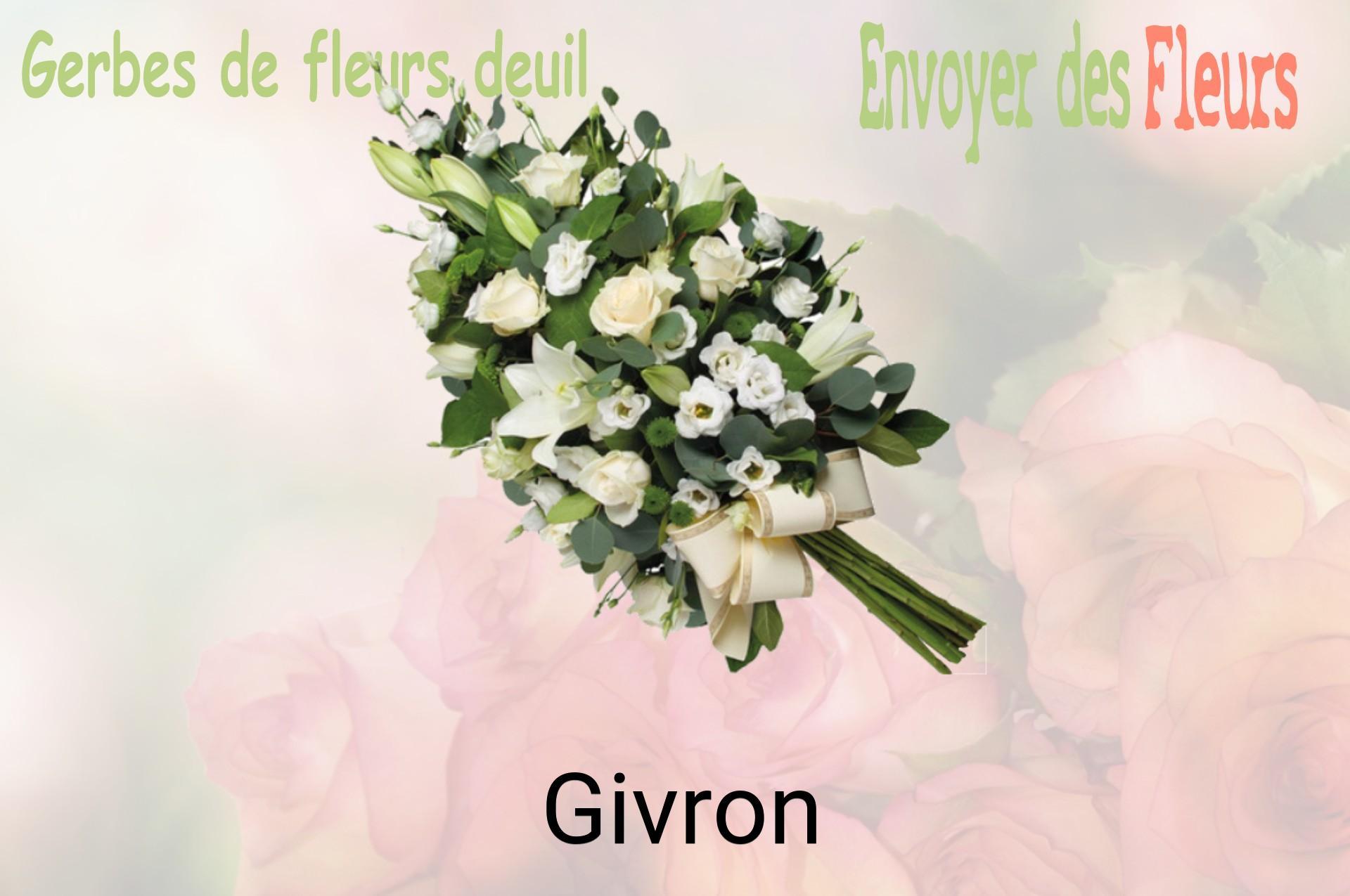 Gerbe de fleurs de deuil livrée à Givron
